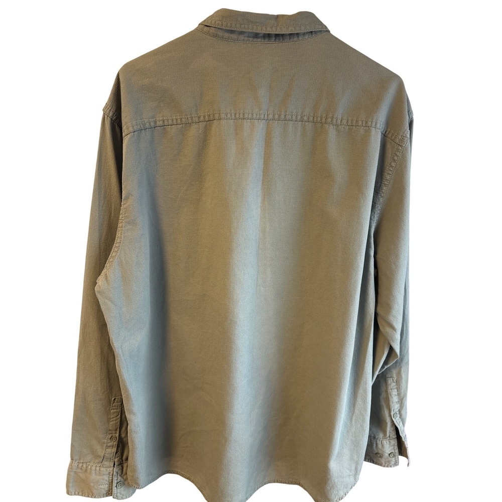 Calvin Klein Mens XXL Olive Green Waffle Weave Military Epaulette Button Down - Picture 2 of 7